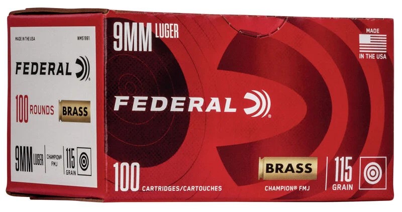 FED CHMP BS 9MM 115GR FMJ 100 - Taurus Savings